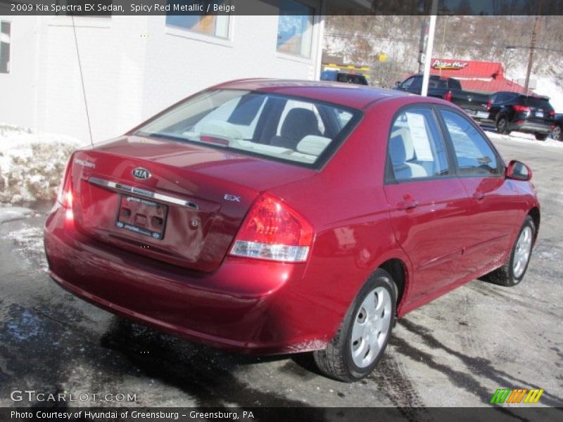 Spicy Red Metallic / Beige 2009 Kia Spectra EX Sedan