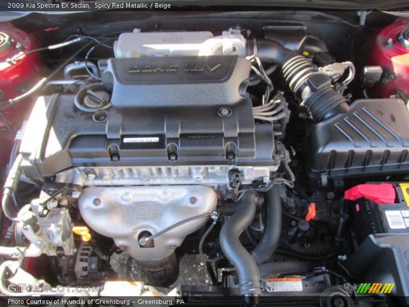  2009 Spectra EX Sedan Engine - 2.0 Liter DOHC 16-Valve CVVT 4 Cylinder