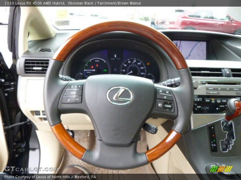 Obsidian Black / Parchment/Brown Walnut 2010 Lexus RX 450h AWD Hybrid