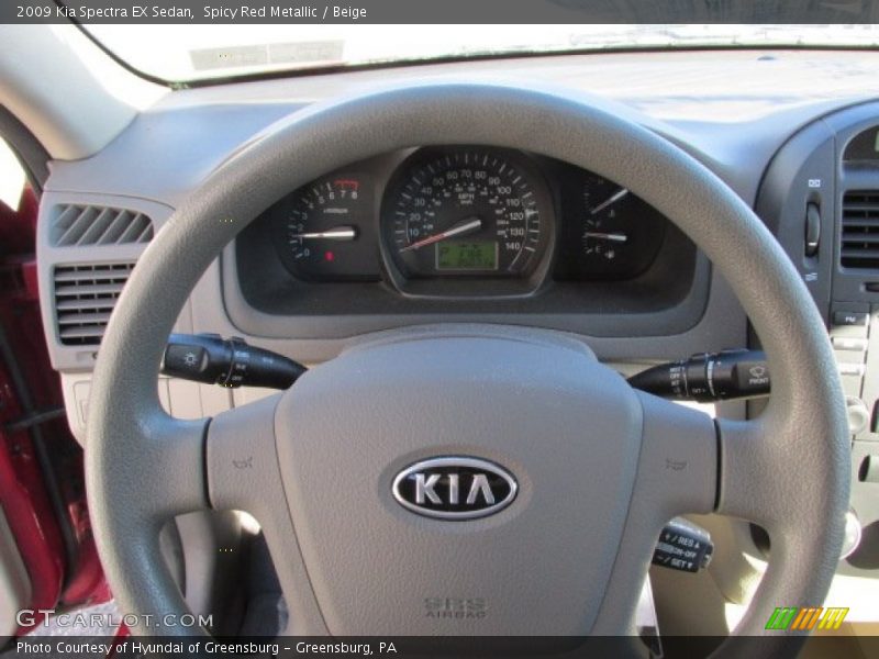 Spicy Red Metallic / Beige 2009 Kia Spectra EX Sedan