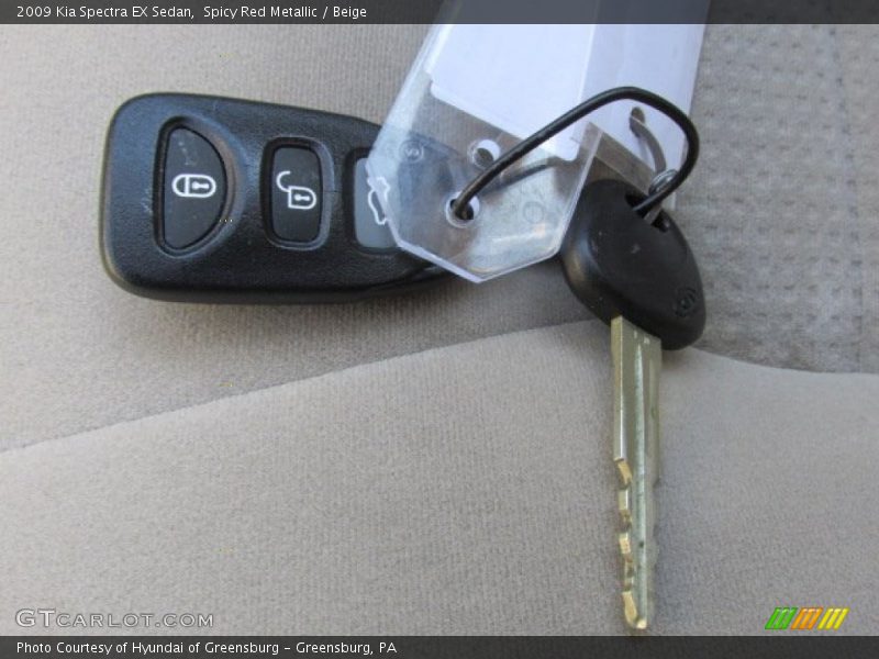 Spicy Red Metallic / Beige 2009 Kia Spectra EX Sedan