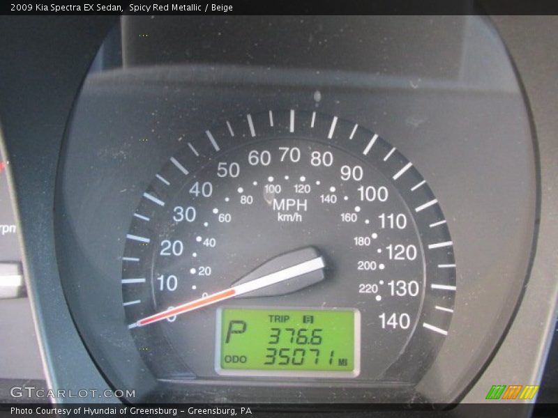 Spicy Red Metallic / Beige 2009 Kia Spectra EX Sedan