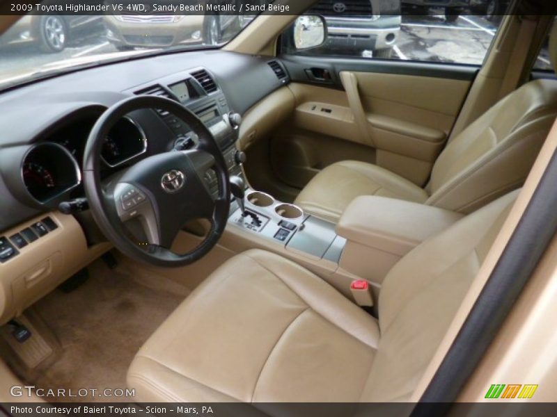 Sandy Beach Metallic / Sand Beige 2009 Toyota Highlander V6 4WD