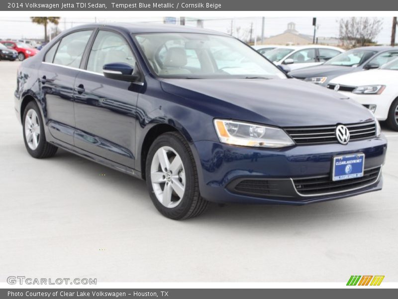 Tempest Blue Metallic / Cornsilk Beige 2014 Volkswagen Jetta TDI Sedan