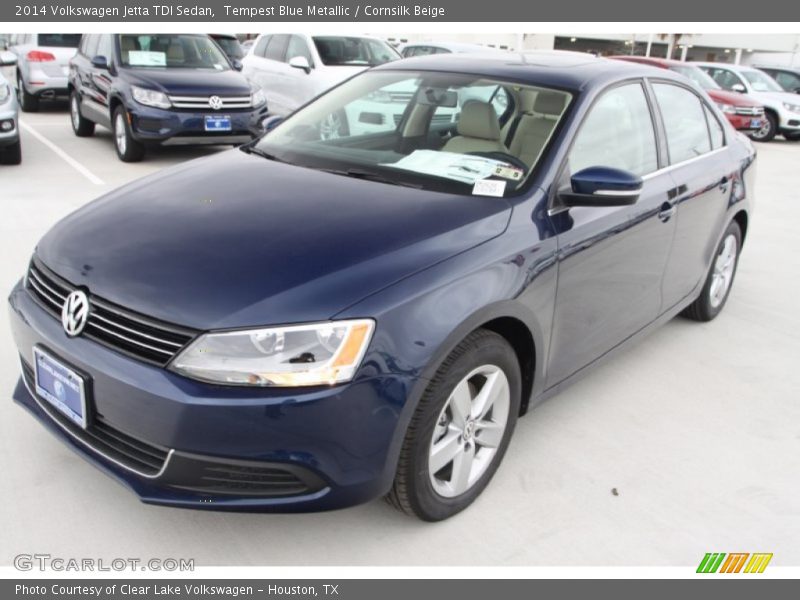 Tempest Blue Metallic / Cornsilk Beige 2014 Volkswagen Jetta TDI Sedan