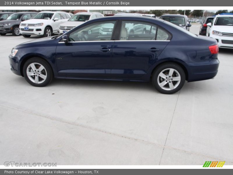 Tempest Blue Metallic / Cornsilk Beige 2014 Volkswagen Jetta TDI Sedan