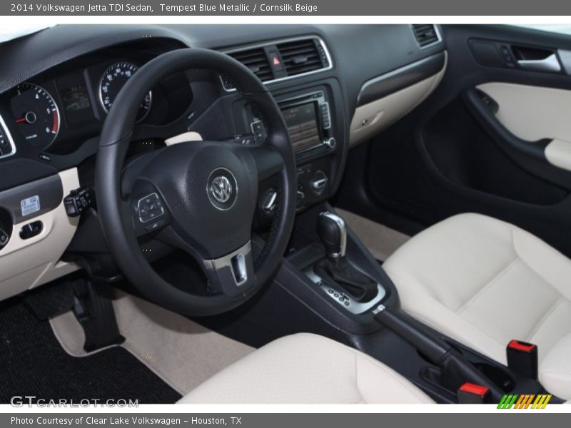 Tempest Blue Metallic / Cornsilk Beige 2014 Volkswagen Jetta TDI Sedan