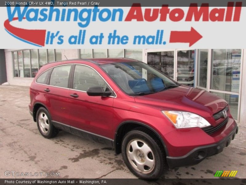 Tango Red Pearl / Gray 2008 Honda CR-V LX 4WD