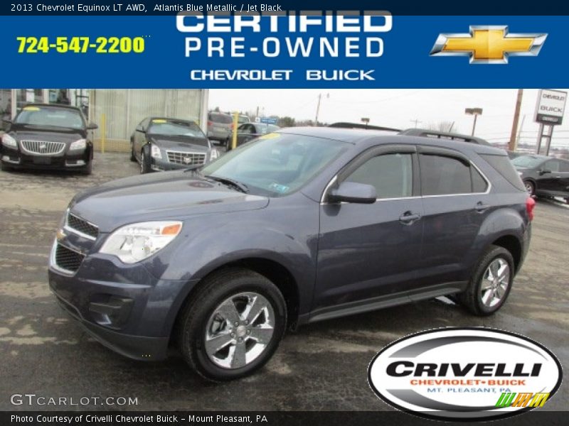 Atlantis Blue Metallic / Jet Black 2013 Chevrolet Equinox LT AWD