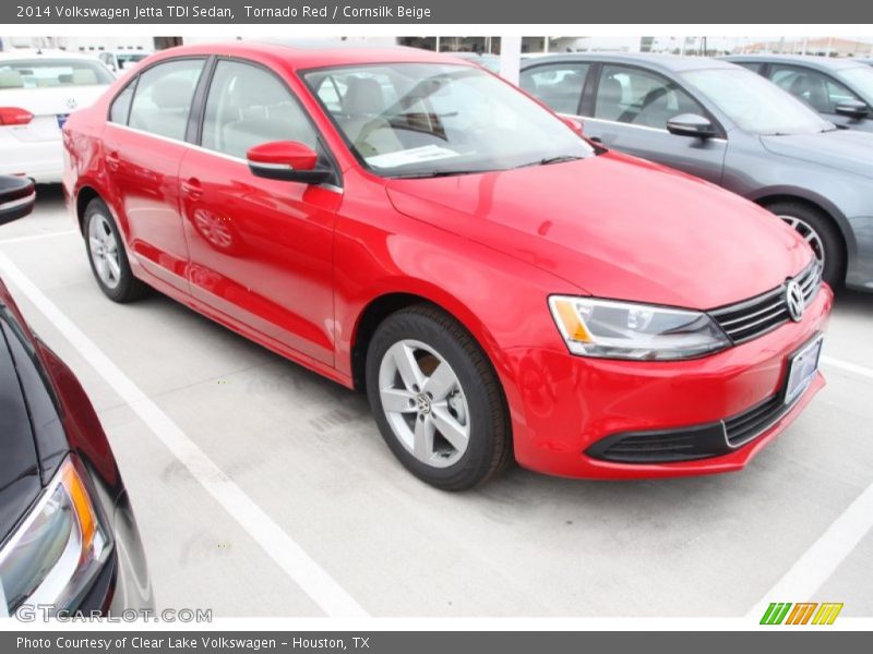 Tornado Red / Cornsilk Beige 2014 Volkswagen Jetta TDI Sedan