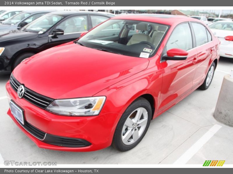 Tornado Red / Cornsilk Beige 2014 Volkswagen Jetta TDI Sedan