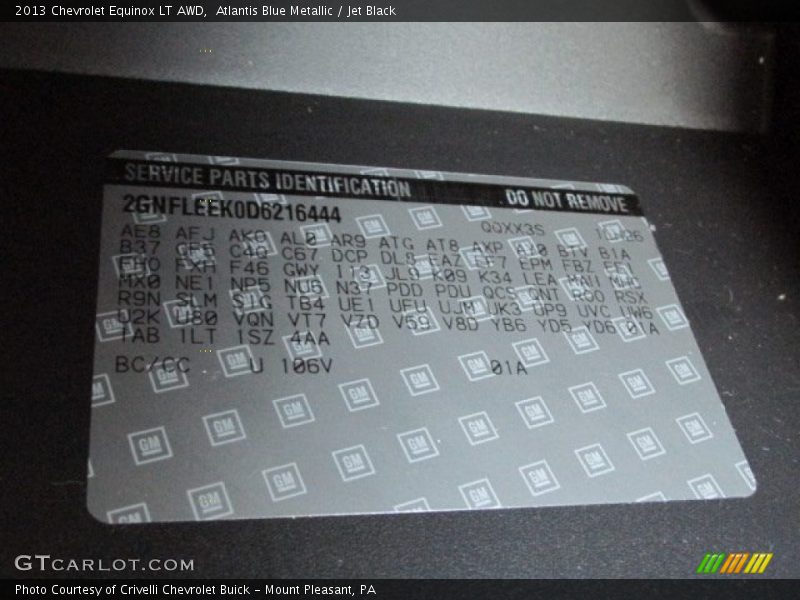Atlantis Blue Metallic / Jet Black 2013 Chevrolet Equinox LT AWD