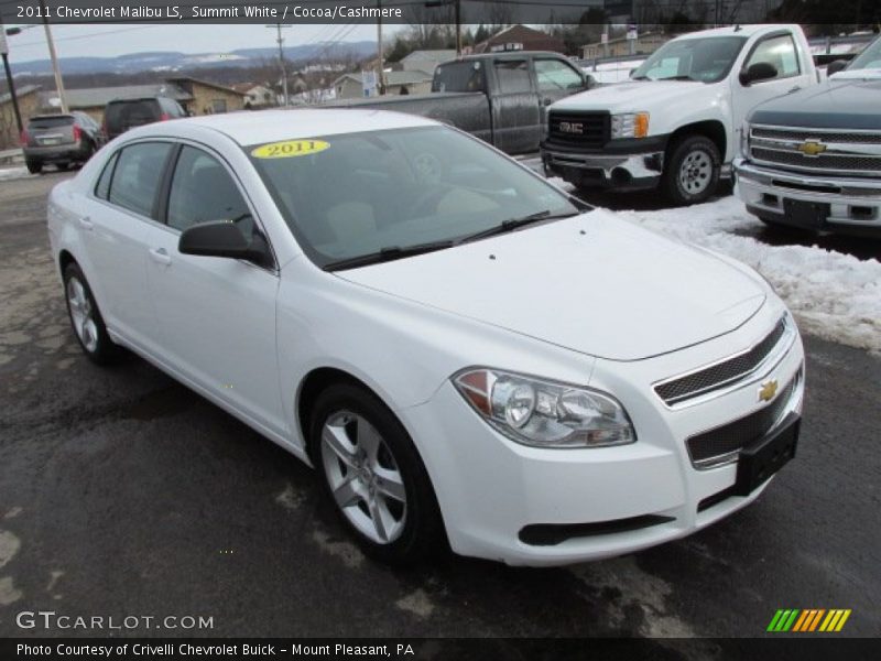 Summit White / Cocoa/Cashmere 2011 Chevrolet Malibu LS