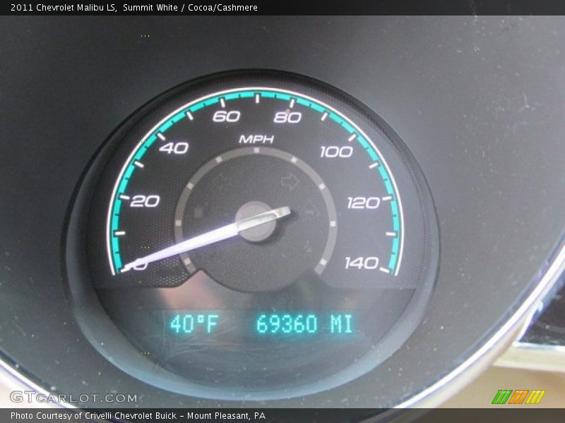 Summit White / Cocoa/Cashmere 2011 Chevrolet Malibu LS