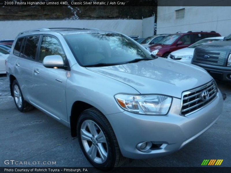 Classic Silver Metallic / Ash Gray 2008 Toyota Highlander Limited 4WD