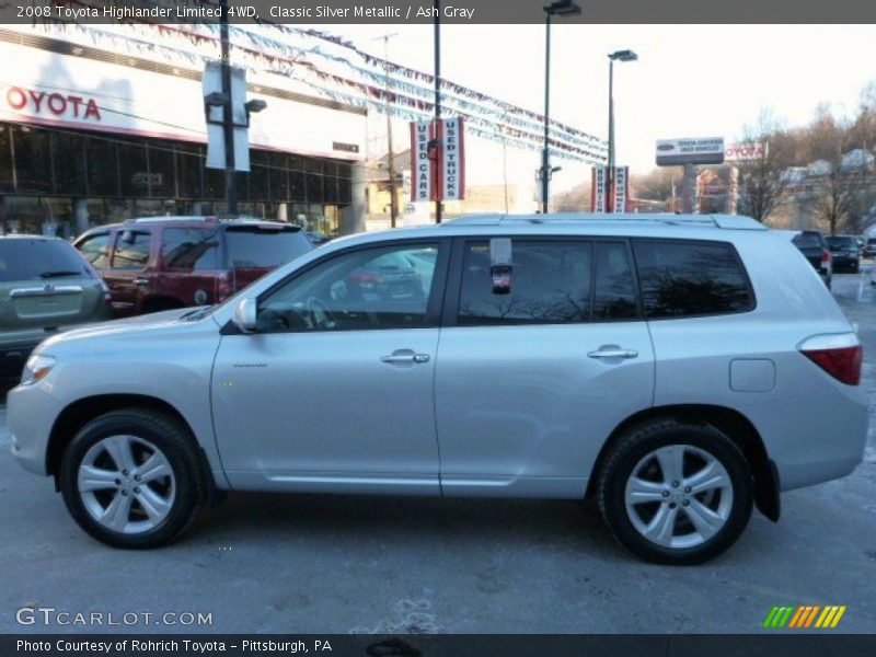 Classic Silver Metallic / Ash Gray 2008 Toyota Highlander Limited 4WD