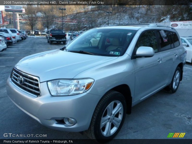 Classic Silver Metallic / Ash Gray 2008 Toyota Highlander Limited 4WD