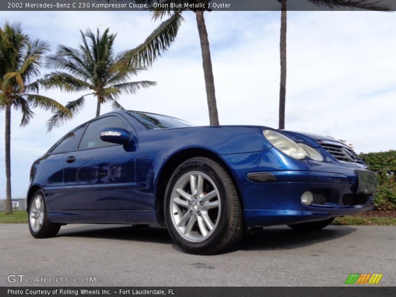 Orion Blue Metallic / Oyster 2002 Mercedes-Benz C 230 Kompressor Coupe