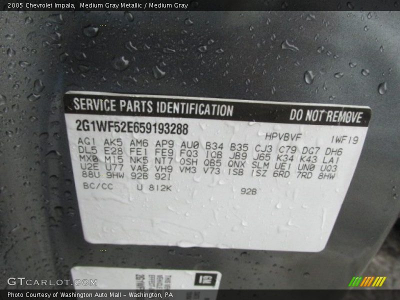 Medium Gray Metallic / Medium Gray 2005 Chevrolet Impala