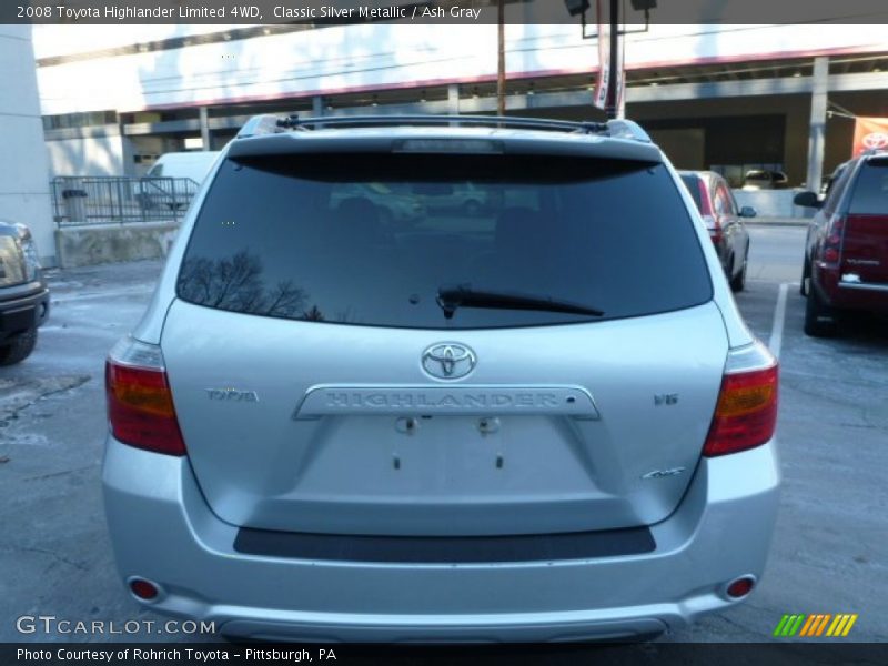 Classic Silver Metallic / Ash Gray 2008 Toyota Highlander Limited 4WD