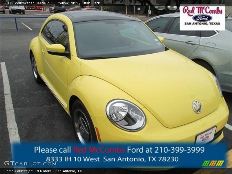 Yellow Rush / Titan Black 2013 Volkswagen Beetle 2.5L