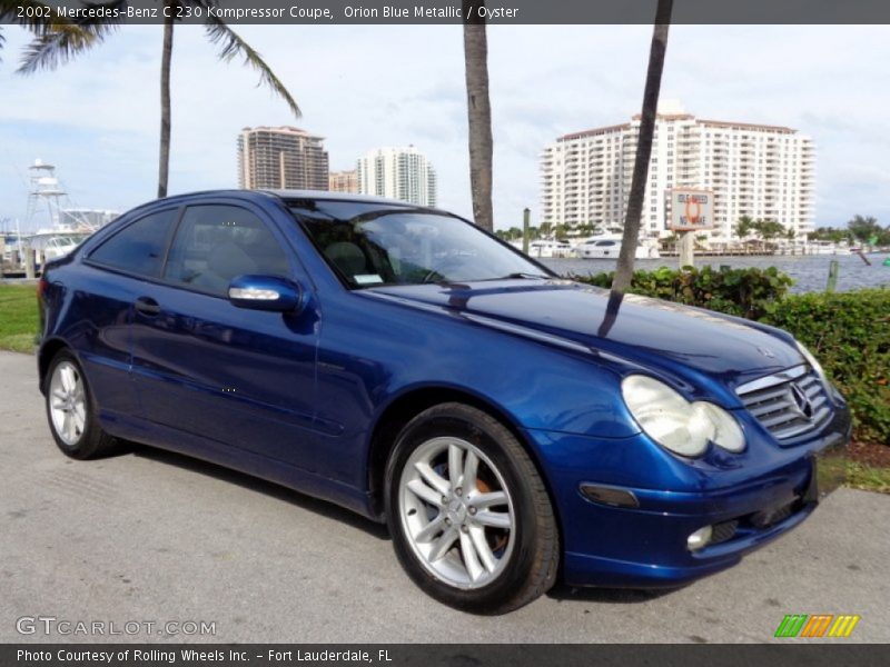 Orion Blue Metallic / Oyster 2002 Mercedes-Benz C 230 Kompressor Coupe