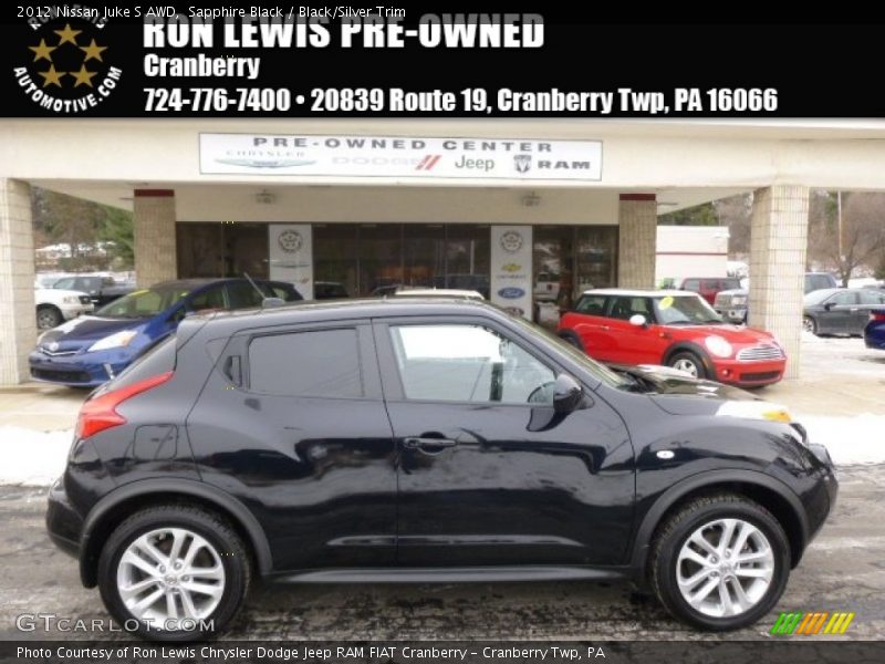 Sapphire Black / Black/Silver Trim 2012 Nissan Juke S AWD