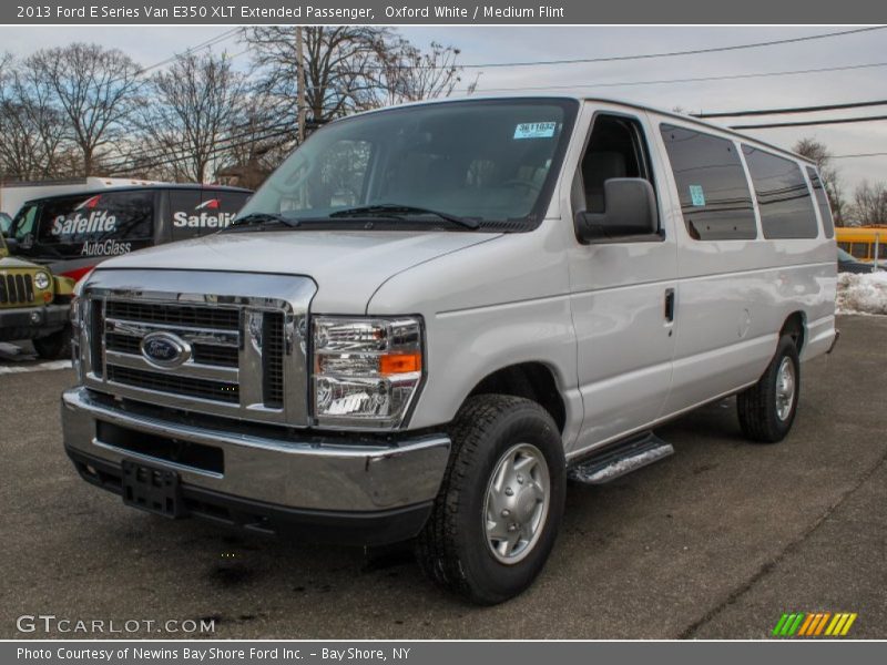 Oxford White / Medium Flint 2013 Ford E Series Van E350 XLT Extended Passenger