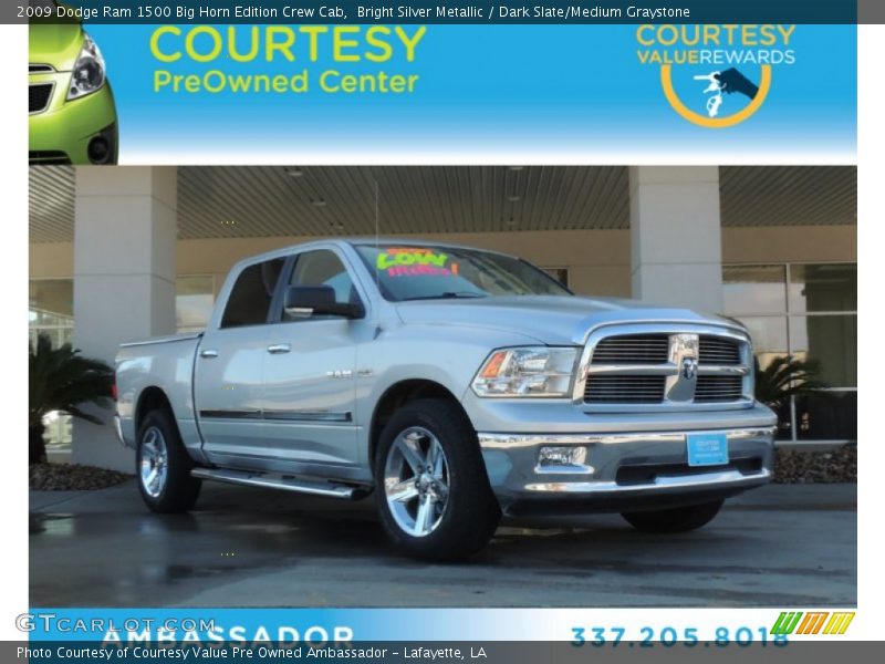 Bright Silver Metallic / Dark Slate/Medium Graystone 2009 Dodge Ram 1500 Big Horn Edition Crew Cab