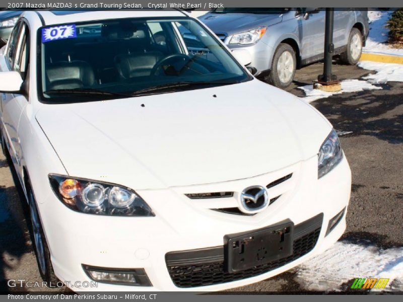 Crystal White Pearl / Black 2007 Mazda MAZDA3 s Grand Touring Sedan