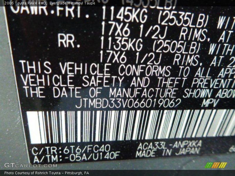 Everglade Metallic / Taupe 2006 Toyota RAV4 4WD