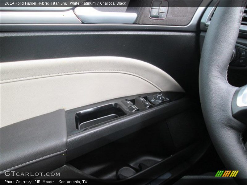 White Platinum / Charcoal Black 2014 Ford Fusion Hybrid Titanium
