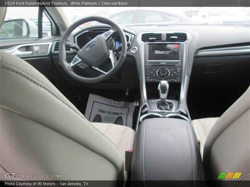 White Platinum / Charcoal Black 2014 Ford Fusion Hybrid Titanium