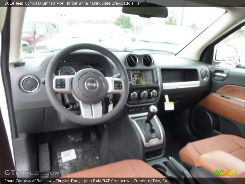 Bright White / Dark Slate Gray/Saddle Tan 2014 Jeep Compass Limited 4x4