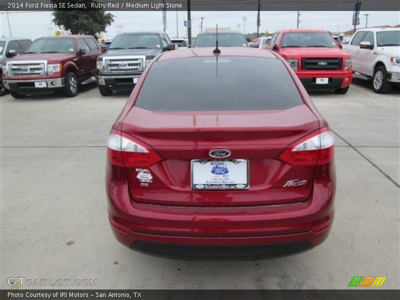 Ruby Red / Medium Light Stone 2014 Ford Fiesta SE Sedan
