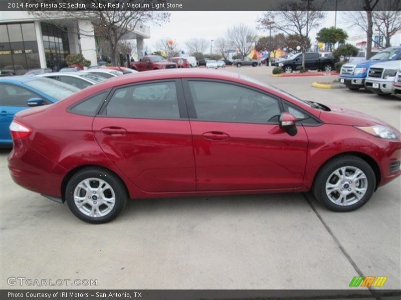 Ruby Red / Medium Light Stone 2014 Ford Fiesta SE Sedan