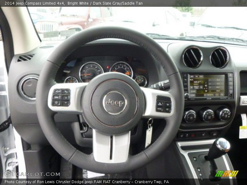 Bright White / Dark Slate Gray/Saddle Tan 2014 Jeep Compass Limited 4x4