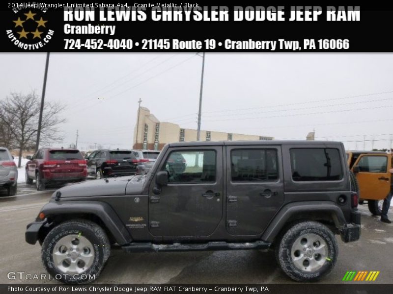 Granite Metallic / Black 2014 Jeep Wrangler Unlimited Sahara 4x4