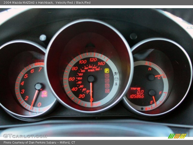 Velocity Red / Black/Red 2004 Mazda MAZDA3 s Hatchback