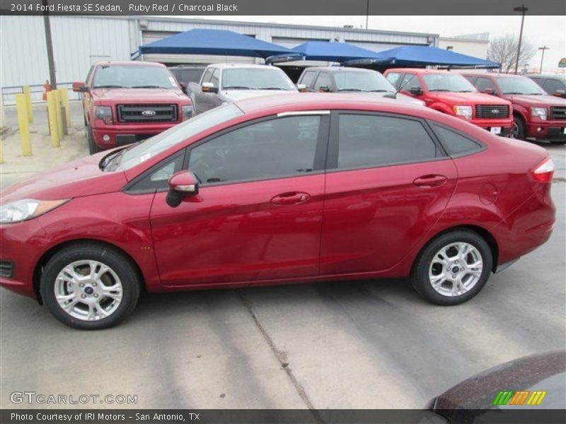 Ruby Red / Charcoal Black 2014 Ford Fiesta SE Sedan