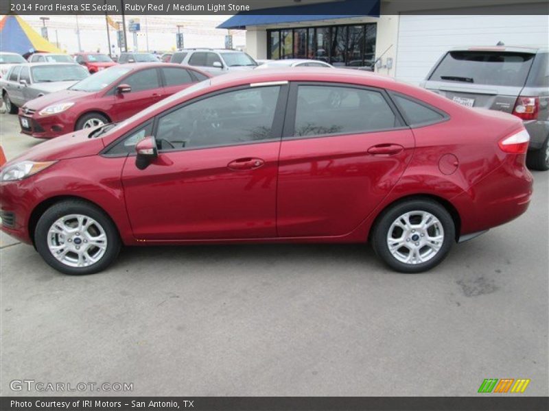 Ruby Red / Medium Light Stone 2014 Ford Fiesta SE Sedan