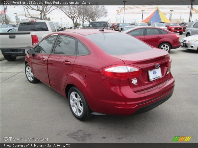 Ruby Red / Medium Light Stone 2014 Ford Fiesta SE Sedan