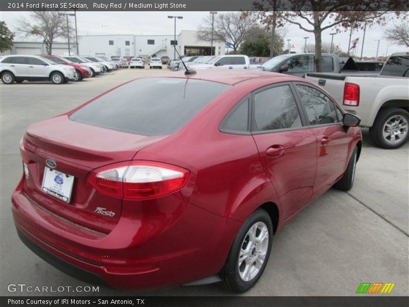 Ruby Red / Medium Light Stone 2014 Ford Fiesta SE Sedan