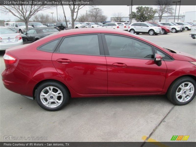 Ruby Red / Medium Light Stone 2014 Ford Fiesta SE Sedan