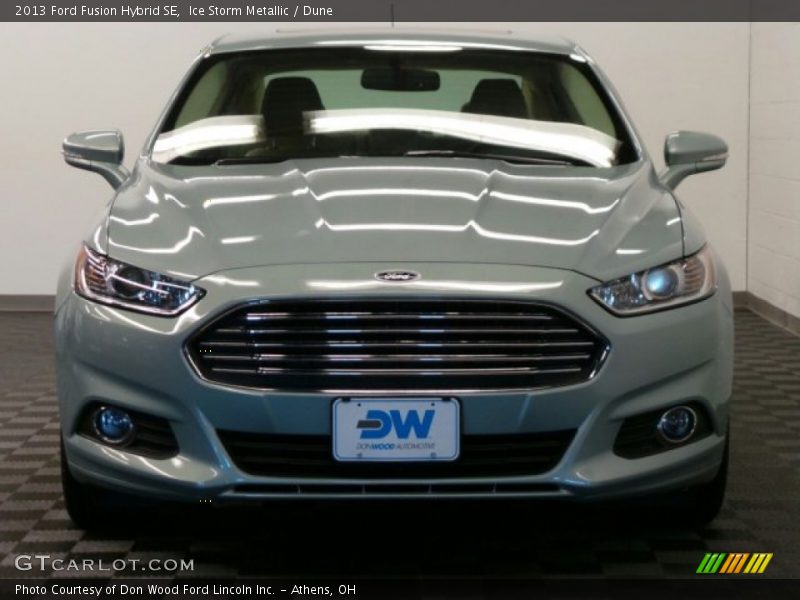 Ice Storm Metallic / Dune 2013 Ford Fusion Hybrid SE