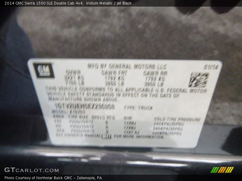 Iridium Metallic / Jet Black 2014 GMC Sierra 1500 SLE Double Cab 4x4