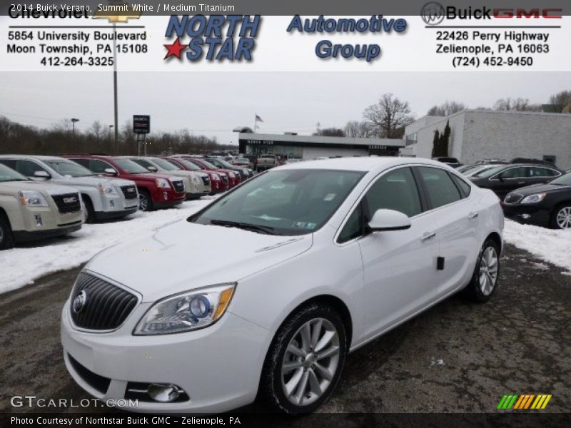 Summit White / Medium Titanium 2014 Buick Verano