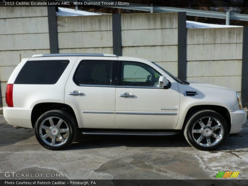 White Diamond Tricoat / Ebony 2013 Cadillac Escalade Luxury AWD