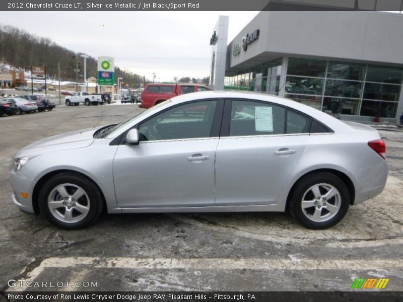 Silver Ice Metallic / Jet Black/Sport Red 2012 Chevrolet Cruze LT