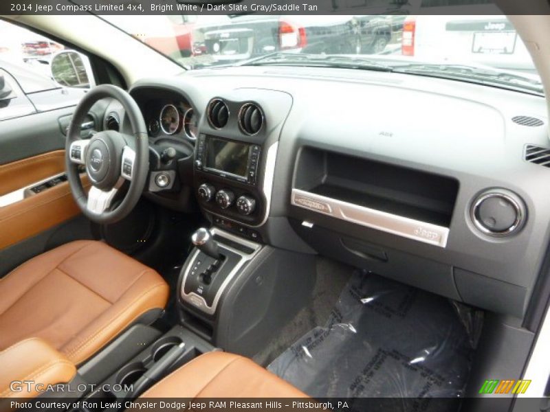 Bright White / Dark Slate Gray/Saddle Tan 2014 Jeep Compass Limited 4x4
